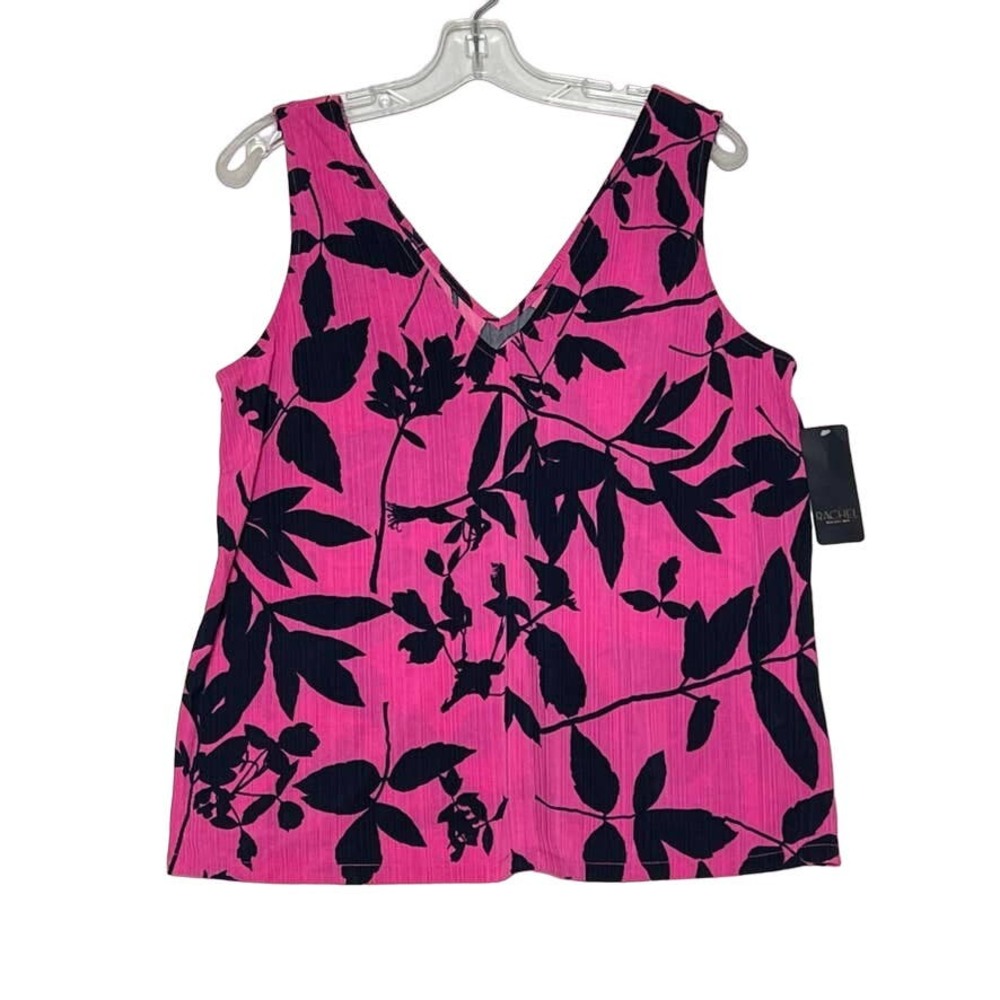 NWT New Rachel Rachel Roy Tish Floral Sleeveless Tank Top Pink XL MSRP $69
